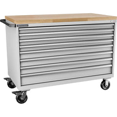 Champion Tool Storage - Mobile Work Centers; Type: Standard Depth Retainer Top Cabinet ; Load Capacity (Lb.): 440.000 ; Number of Drawers: 4 ; Width (Inch): 56-1/2 ; Depth (Inch): 28-1/2 ; Height (Inch): 43-1/4 - Exact Tool & Supply