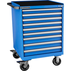 Champion Tool Storage - Mobile Work Centers; Type: Standard Depth Retainer Top Cabinet ; Load Capacity (Lb.): 440.000 ; Number of Drawers: 9 ; Width (Inch): 28-1/4 ; Depth (Inch): 28-1/2 ; Height (Inch): 43-1/4 - Exact Tool & Supply