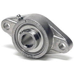 Shuster - SUCSFL208-24, 1-1/2" ID, 100mm OAL x 175mm OAH51.2mm Wide, 2-Bolt Flange Bearing - Exact Tool & Supply