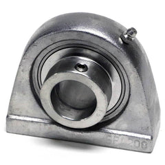 Shuster - SNASPA206-19, 1-3/16" ID, 102mm OAL x 87mm OAH46mm Wide, Tap Base Pillow Block - Exact Tool & Supply