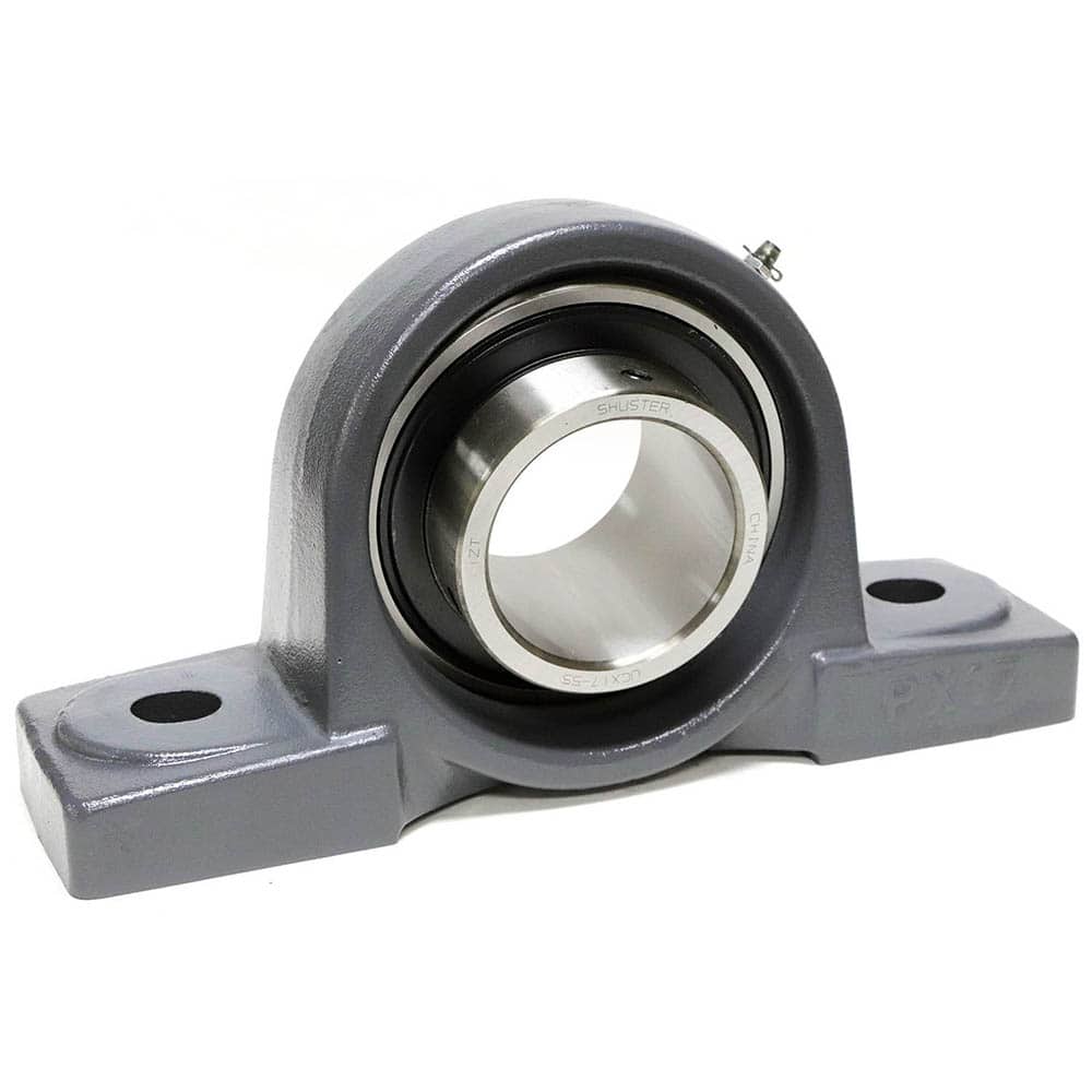Shuster - UCPX15-47, 2-15/16" ID, 13" OAL x 175mm OAH x 3-5/8" Wide, Medium Duty Ball Bearing Pillow Block - Exact Tool & Supply