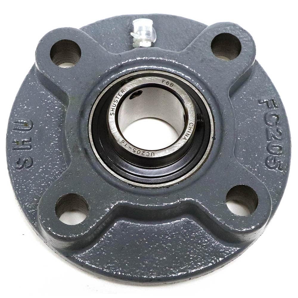 Shuster - UCFC205-16, 1" ID, 115mm OAL x 115mm OAH35.7mm Wide, 4-Bolt Round Flanged Bearing Unit - Exact Tool & Supply