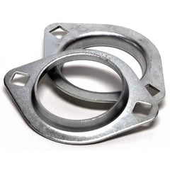 Shuster - PFL205, 52mm ID, 3-3/4" OAL x 3-3/4" OAH, 2-Bolt Pressed Flange Housing - Exact Tool & Supply