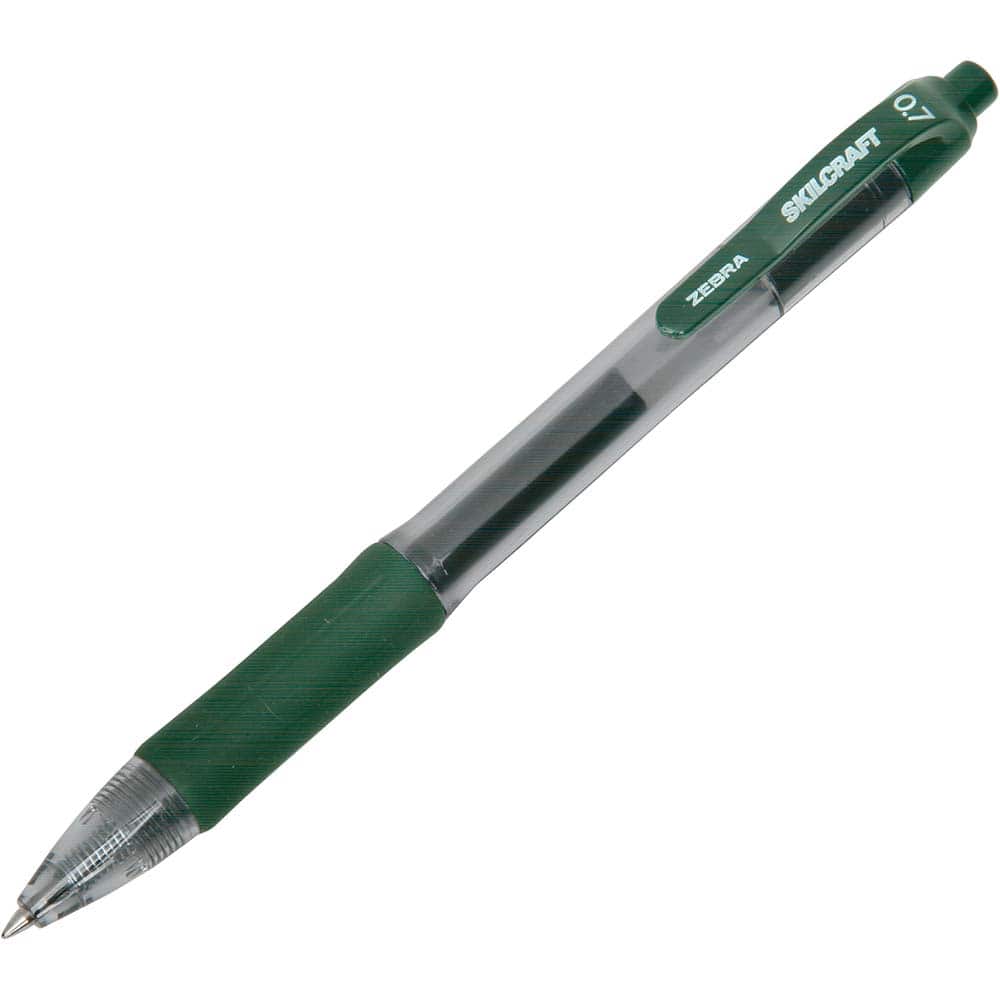 Ability One - Pens & Pencils; Type: Retractable Pen ; Color: Green ; Tip Type: Medium - Exact Tool & Supply