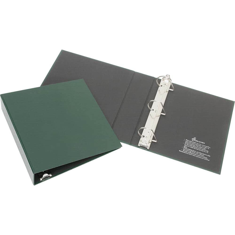 Ability One - Ring Binders; Binder Type: 3 Hole Binder ; Capacity: 1" ; Color: Green ; Material: Vinyl ; Size: 8-1/2 x 11 - Exact Tool & Supply