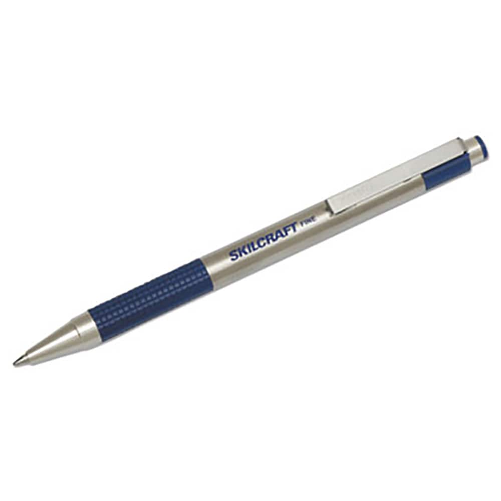 Ability One - Pens & Pencils; Type: Retractable Pen ; Color: Blue ; Tip Type: Fine - Exact Tool & Supply