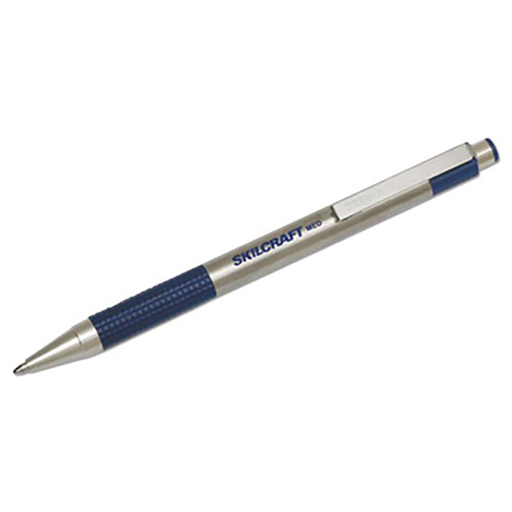 Ability One - Pens & Pencils; Type: Retractable Pen ; Color: Blue ; Tip Type: Medium - Exact Tool & Supply