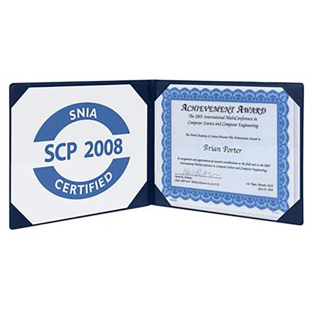 Ability One - Document Protectors; Type: Certificate/Document Holder ; Width (Inch): 8-1/2 ; Height (Inch): 11 ; Color: Navy Blue - Exact Tool & Supply