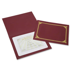 Ability One - Document Protectors; Type: Certificate/Document Holder ; Width (Inch): 8-1/2 ; Height (Inch): 11 ; Color: Burgundy - Exact Tool & Supply