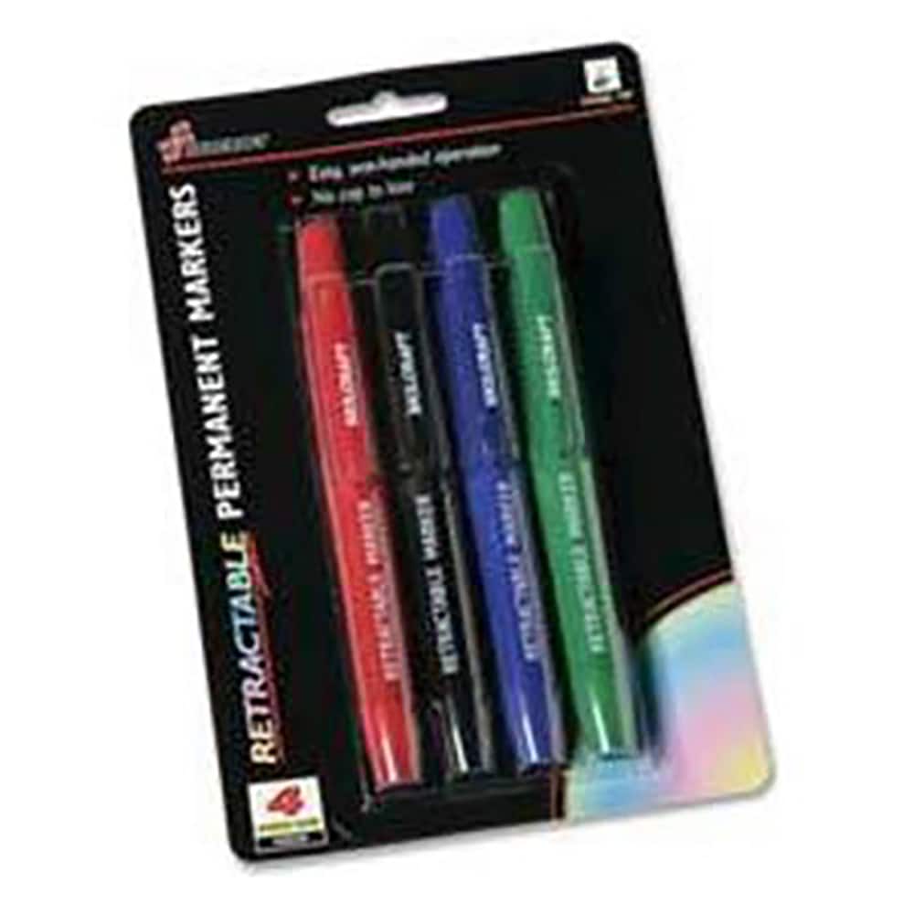 Ability One - Markers & Paintsticks; Type: Permanent Marker ; Color: Red; Black; Blue; Green ; Ink Type: Water Base ; Tip Type: Chisel - Exact Tool & Supply