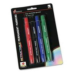 Ability One - Markers & Paintsticks; Type: Permanent Marker ; Color: Blue, Red, Green, Black ; Ink Type: Water Base ; Tip Type: Fine - Exact Tool & Supply