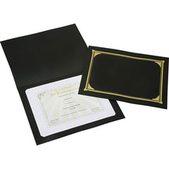 Ability One - Document Protectors; Type: Certificate/Document Holder ; Width (Inch): 9-3/4 ; Height (Inch): 12-1/2 ; Color: Black - Exact Tool & Supply