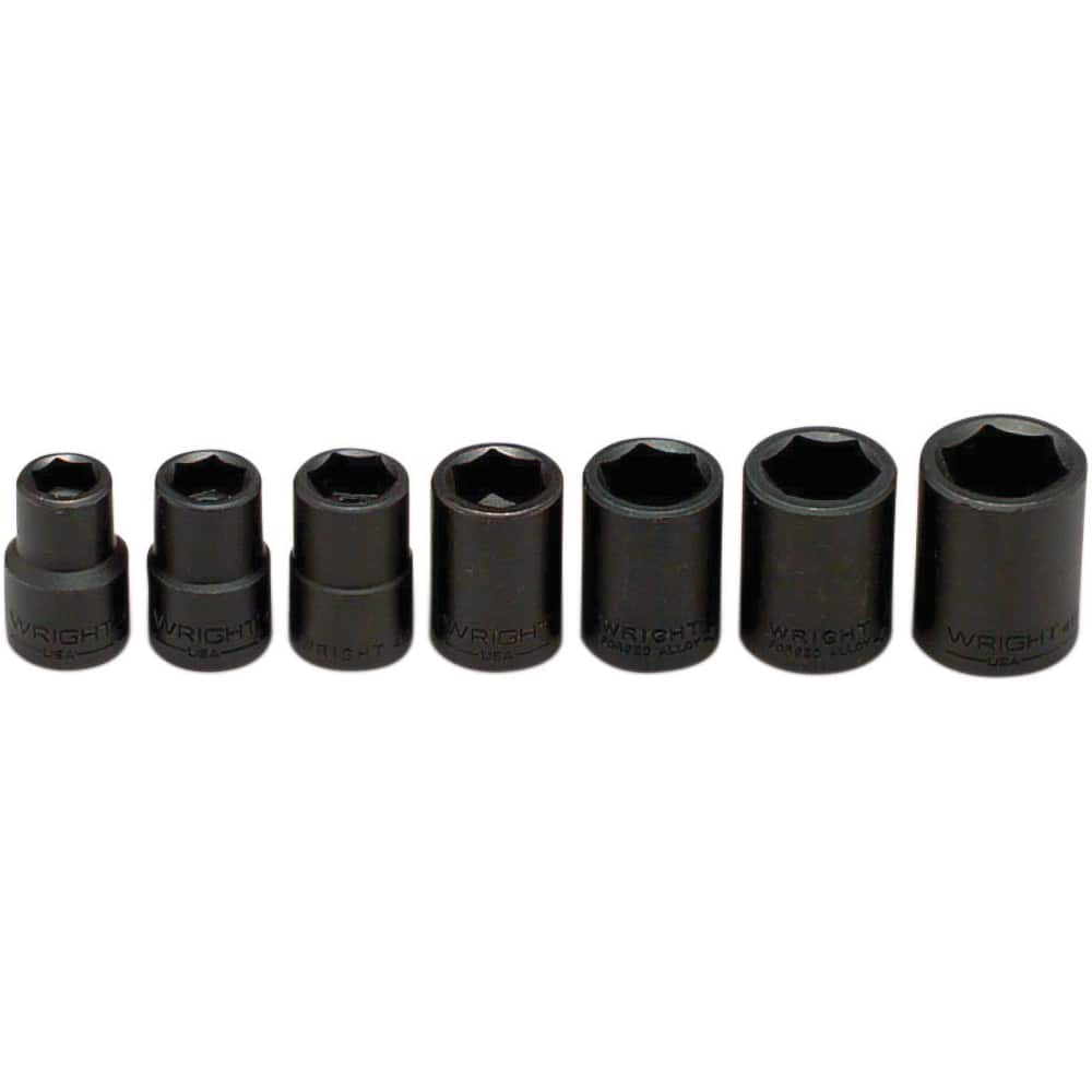 Wright Tool & Forge - 7 Pc 1/2" Drive Impact Socket Set - Exact Tool & Supply