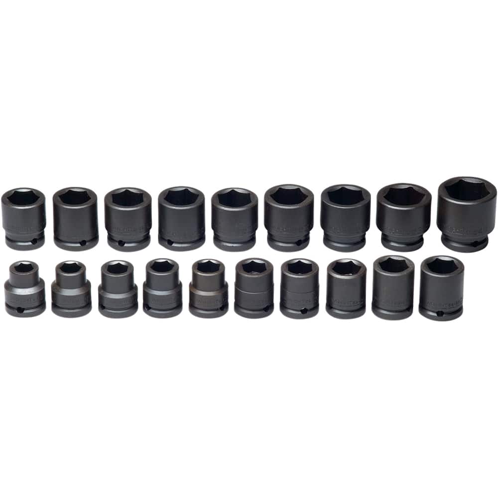Wright Tool & Forge - 19 Pc 3/4" Drive Impact Socket Set - Exact Tool & Supply