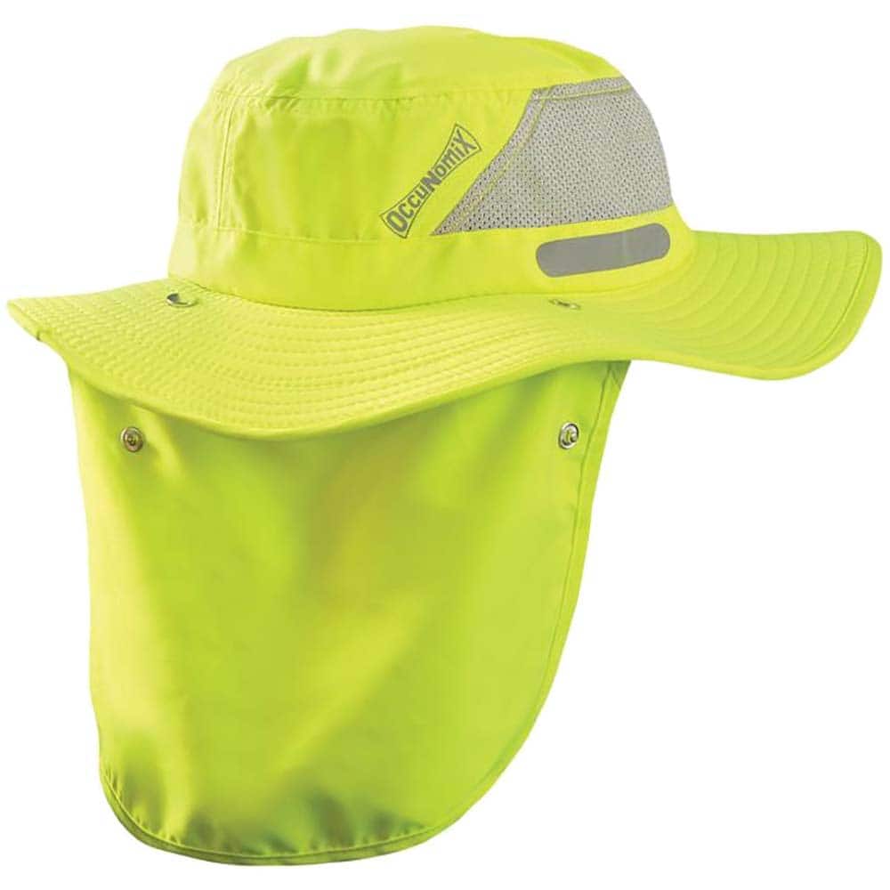 OccuNomix - Hats, Headbands & Bandanas; Garment Style: Ranger Hat ; Garment Type: Cooling ; Garment Color: Hi-Viz Yellow ; Garment Size: Large ; Garment Material: Polyester; Mesh ; Closure Type: Draw String - Exact Tool & Supply