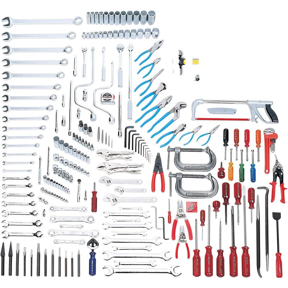 Wright Tool & Forge - Combination Hand Tool Sets; Tool Type: Intermediate Set ; Number of Pieces: 218.000 ; Drive Size (Inch): 1/4, 3/8, 1/2 ; Number of Points: 6, 8, 12 ; Measurement Type: Inch ; Socket Depth: Standard & Deep - Exact Tool & Supply