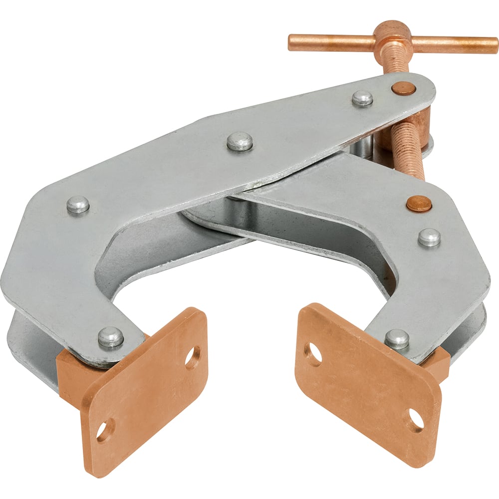 Kant Twist - Cantilever Clamps; Handle Style: T-Handle ; Maximum Opening Capacity (Inch): 4-1/2 ; Open Throat Depth (Inch): 2-3/8 ; Closed Throat Depth (Inch): 2-5/8 ; Jaw Material: Copper Plated Steel ; Load Capacity (Lb.): 1700.000 - Exact Tool & Supply