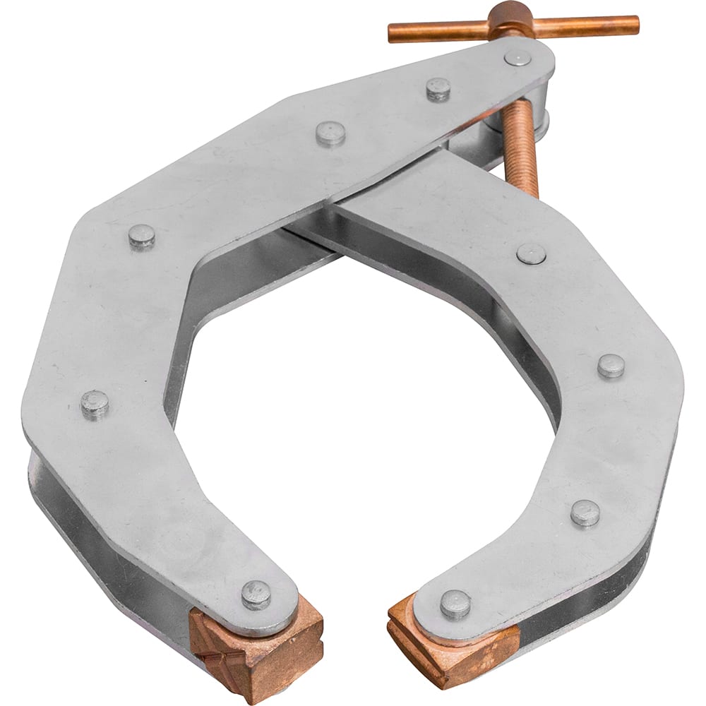 Kant Twist - Cantilever Clamps; Handle Style: T-Handle ; Maximum Opening Capacity (Inch): 4-1/2 ; Open Throat Depth (Inch): 5-5/8 ; Closed Throat Depth (Inch): 5-1/8 ; Jaw Material: Copper Plated Steel ; Load Capacity (Lb.): 680.000 - Exact Tool & Supply