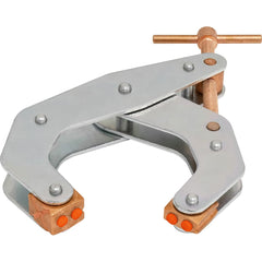 Kant Twist - Cantilever Clamps; Handle Style: T-Handle ; Maximum Opening Capacity (Inch): 4-1/2 ; Open Throat Depth (Inch): 2-3/8 ; Closed Throat Depth (Inch): 2-5/8 ; Jaw Material: Copper Plated Steel; Polyurethane ; Load Capacity (Lb.): 1700.000 - Exact Tool & Supply