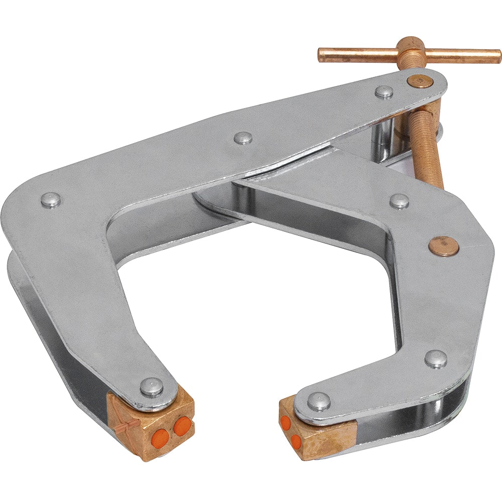 Kant Twist - Cantilever Clamps; Handle Style: T-Handle ; Maximum Opening Capacity (Inch): 6 ; Open Throat Depth (Inch): 5 ; Closed Throat Depth (Inch): 5 ; Jaw Material: Copper Plated Steel; Polyurethane ; Load Capacity (Lb.): 2000.000 - Exact Tool & Supply