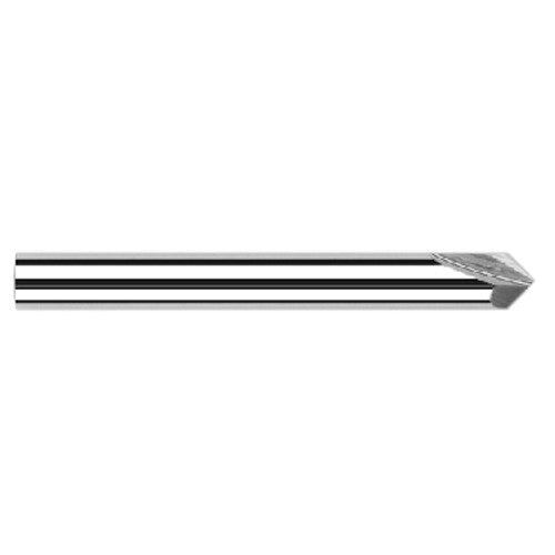 Chamfer Cutters - 0.2500″ (1/4″) Shank Diameter × 35° per side Carbide Pointed Chamfer Cutter, 2 Flutes - Exact Tool & Supply