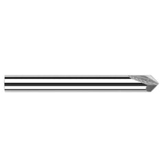 Chamfer Cutters - 0.2500″ (1/4″) Shank Diameter × 70° per side Carbide Pointed Chamfer Cutter, 2 Flutes - Exact Tool & Supply
