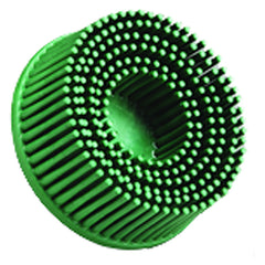 Scotch-Brite Roloc Bristle Disc RD-ZB 50 TR Green 3″ × 5/8″ Tapered - Exact Tool & Supply