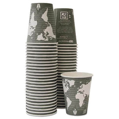 ECO PRODUCTS - World Art Renewable/Compostable Hot Cups, 12 oz, Gray, 50/Pack,10 Pack/Carton - Exact Tool & Supply