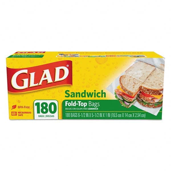 Glad - Reclosable Food & Sandwich Bags Volume Capacity: 1 Gal. Width (Inch): 6-1/2 - Exact Tool & Supply