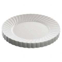 WNA - Classicware Plastic Dinnerware, Plates, Plastic, White, 9in, 12/Bag, 15/Carton - Exact Tool & Supply