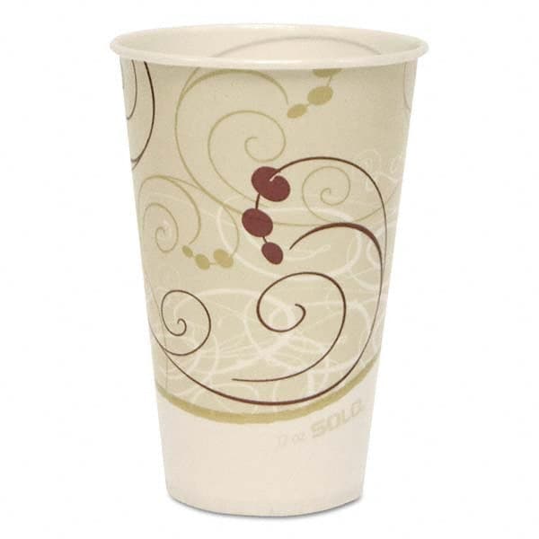 DART - Symphony Treated-Paper Cold Cups, 12 oz, White/Beige/Red, 100/Bag, 20 Bags/Carton - Exact Tool & Supply