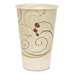 DART - Symphony Treated-Paper Cold Cups, 12 oz, White/Beige/Red, 100/Bag, 20 Bags/Carton - Exact Tool & Supply
