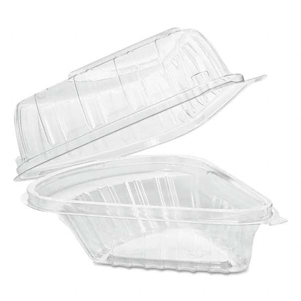 DART - Showtime Clear Hinged Containers, Pie Wedge, 6 2/3 oz, Plastic, 125/PK, 2 PK/CT - Exact Tool & Supply