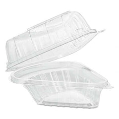 DART - Showtime Clear Hinged Containers, Pie Wedge, 6 2/3 oz, Plastic, 125/PK, 2 PK/CT - Exact Tool & Supply