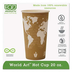 ECO PRODUCTS - World Art Renewable Compostable Hot Cups, 20 oz, 50/PK, 20 PK/CT - Exact Tool & Supply