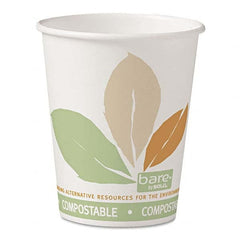 DART - Bare by Solo Eco-Forward PLA Paper Hot Cups, 10 oz, Leaf Design, 50/Bag, 20 Bags/Ct - Exact Tool & Supply