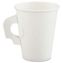 DART - Polycoated Hot Paper Cups with Handles, 8 oz, White - Exact Tool & Supply