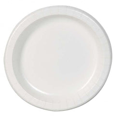 Dixie Basic - Basic Paper Dinnerware, Plates, White, 8.5" Diam, 125/Pack, 4/Carton - Exact Tool & Supply
