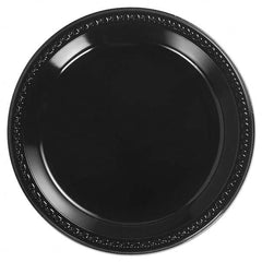 Chinet - Heavyweight Plastic Plates, 10-1/4", Black, Round - Exact Tool & Supply