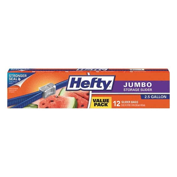 Hefty - Reclosable Food & Sandwich Bags Volume Capacity: 2.5 Gal. Width (Inch): 14-3/8 - Exact Tool & Supply