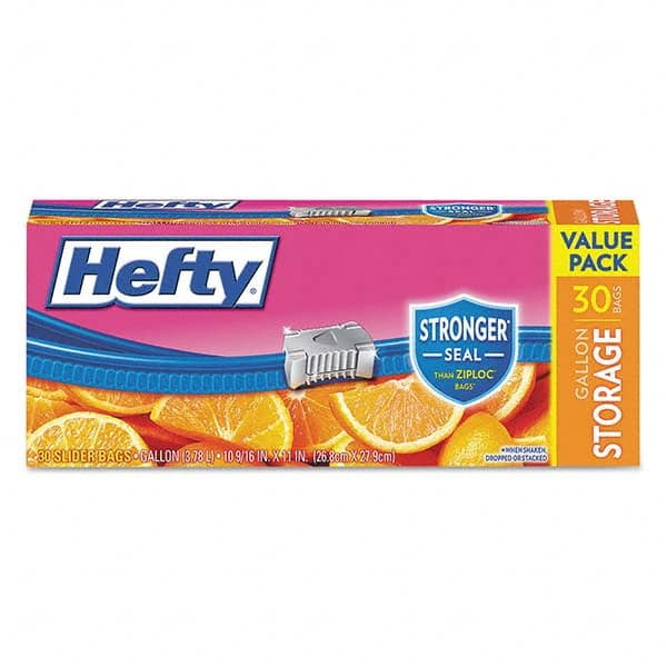Hefty - Reclosable Food & Sandwich Bags Volume Capacity: 1 Gal. Width (Inch): 2-1/2 - Exact Tool & Supply