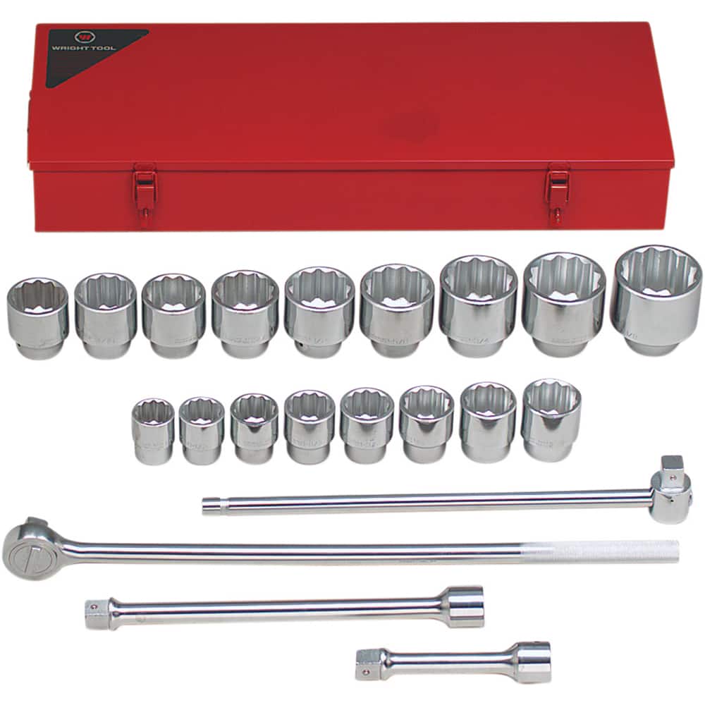 Wright Tool & Forge - 21 Pc 1" Drive Socket Set - Exact Tool & Supply