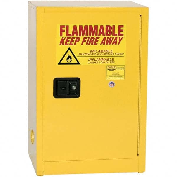 Eagle - Safety Cabinets Hazardous Chemical Type: Flammable and Combustible Liquids Color: Yellow - Exact Tool & Supply