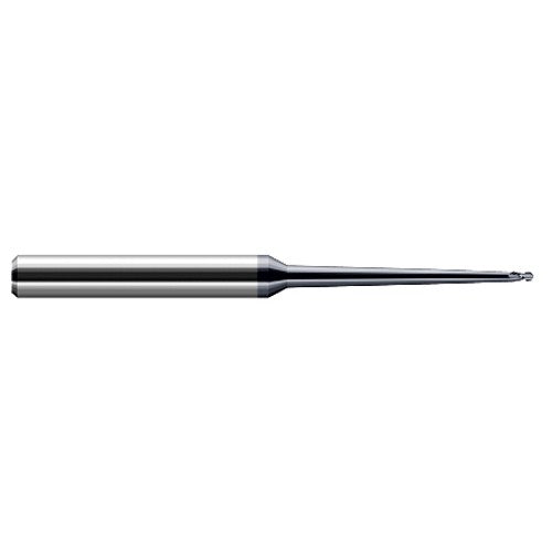 3/8″ Dia. × 1/2″ Shank × 0.563″ DOC × 4″ OAL, Carbide AlTiN, 2 Flute, Ballnose End Mill - Exact Tool & Supply