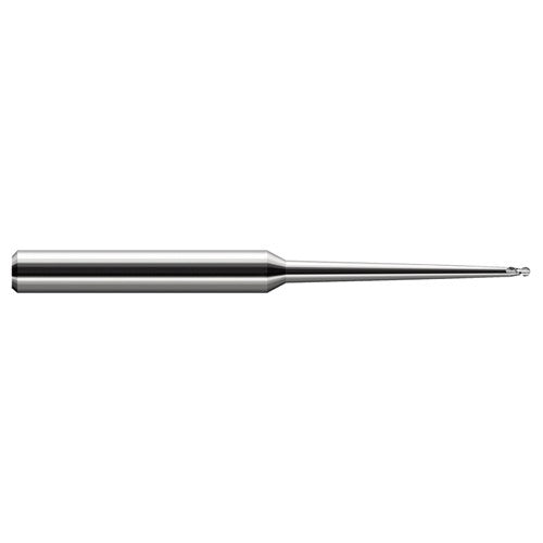 1/4″ Dia. × 3/8″ Shank × 3/8″ DOC × 4″ OAL, Carbide Uncoated, 2 Flute, Ballnose End Mill - Exact Tool & Supply