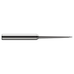 1/4″ Dia. × 3/8″ Shank × 3/8″ DOC × 4″ OAL, Carbide Uncoated, 2 Flute, Ballnose End Mill - Exact Tool & Supply