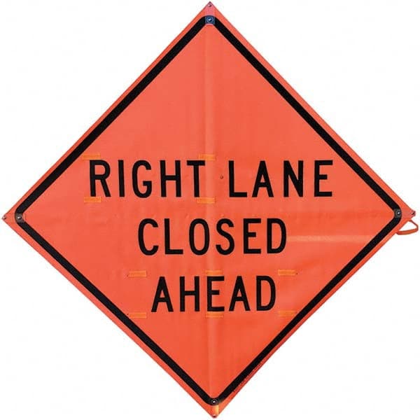 VizCon - "Men Working," 48" Wide x 48" High Vinyl Construction Roadway Sign - Exact Tool & Supply