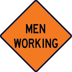 VizCon - "Workers Ahead," 48" Wide x 48" High Vinyl Construction Roadway Sign - Exact Tool & Supply