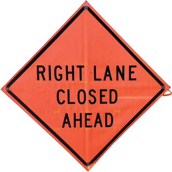 VizCon - "Detour Ahead," 48" Wide x 48" High Vinyl Construction Roadway Sign - Exact Tool & Supply