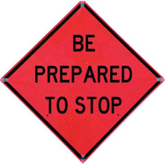 VizCon - "Men Working," 48" Wide x 48" High Vinyl Construction Roadway Sign - Exact Tool & Supply